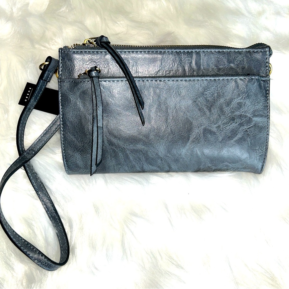 Joy Susan Crossbody Wristlet‎ Clutch with Shoulder Strap Gray Large 3-in-1 - Picture 5 of 9